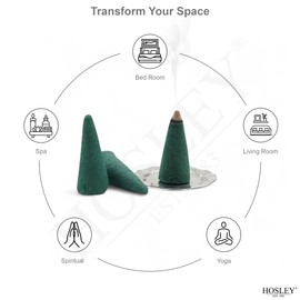 Hosley 240-Pack Full Moon Incense Cones, Essential Oil Infused, Ideal for Meditation, Aromatherapy, Spa, Home, Bath, Weddings, Gifts