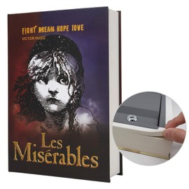 Real Paper Diversion Book Safe Storage Box, Dictionary Secret Safe with Code Lock/Key, flip Book Hidden Safe (M Key, Les Miserables)
