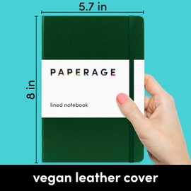 PAPERAGE Lined Journal Notebook, (Dark Green), 160 Pages, Medium 5.7 inches x 8 inches - 100 GSM Thick Paper, Hardcover