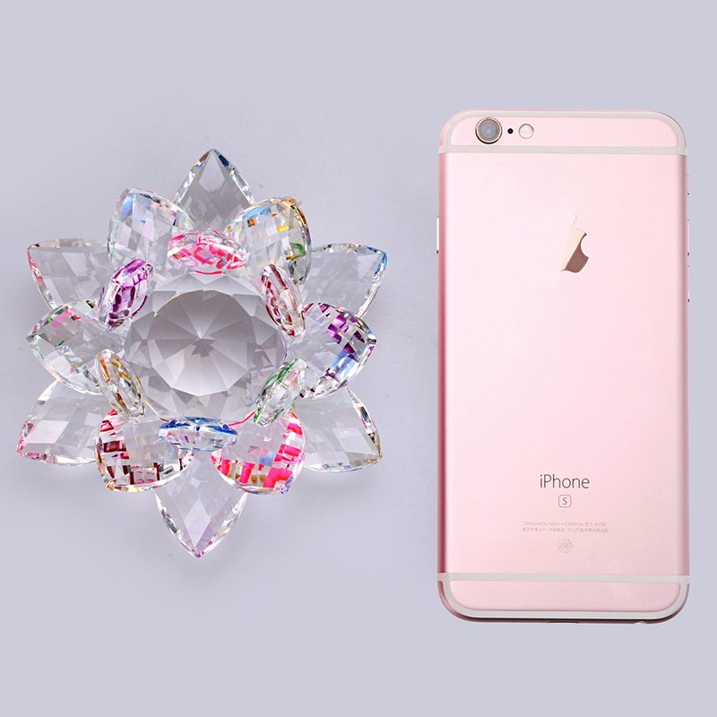 BSTKEY Colorful Crystal Lotus Flower Ornaments 130mm