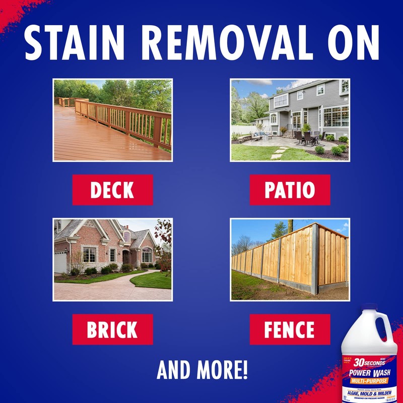 30 SECONDS Pressure Washer Concentrated Cleaner – Power Cleans Stains