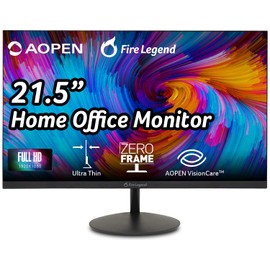 AOPEN AOPEN 22SA2Q Hbi 21.5" Full HD (1920 x 1080) Zero-Frame Gaming Office Monitor | AMD FreeSync Technology | Ultra-Thin Stylish Design | Up to 100Hz | 1ms (TVR) | Low Blue Light | Tilt | HDMI & VGA Ports