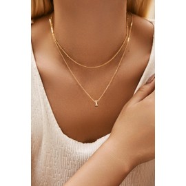 IEFWELL Gold Layered Necklaces for Women - Gold Jewelry for Women Back to School Things for Teen Girls Initial L Necklaces for Girls Jewelry Girls Necklaces Back to School Gifts for Girls Fashion