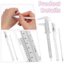 cobee 7 Pcs Brow Mapping Pen Set, Eyebrow Pen with 4 Replacement Refills And 1 Ruler, Eyebrow Mapping Pencil Permanent Makeup Measuring Tool for Artists Eyebrow Skin
