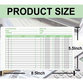 Ledger Sheets Ledger Paper for Bookkeeping Columnar Pad 5.5 x 8.5 Inch Ledger Books for Business Accounts Payable with Debit Credit Balance Columns
