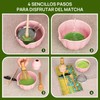 Juego de Matcha Cerámica 8 piezas, Incluyendo Cuencos, Agitadores y