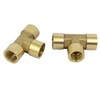 Sourcingmap 1/4BSP Female Thread Brass T Shape Tube Pipe Connecting