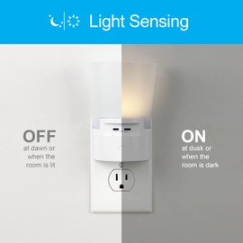 GE Ultrabrite Dimmable Sconce LED Night Light GEPlug-In, Energy Efficient, Dusk-to-Dawn Sensor, Adjustable Brightness, Ideal for Bedroom, Bathroom, Hallway, Nursery, White, 45123, 1 Pack,
