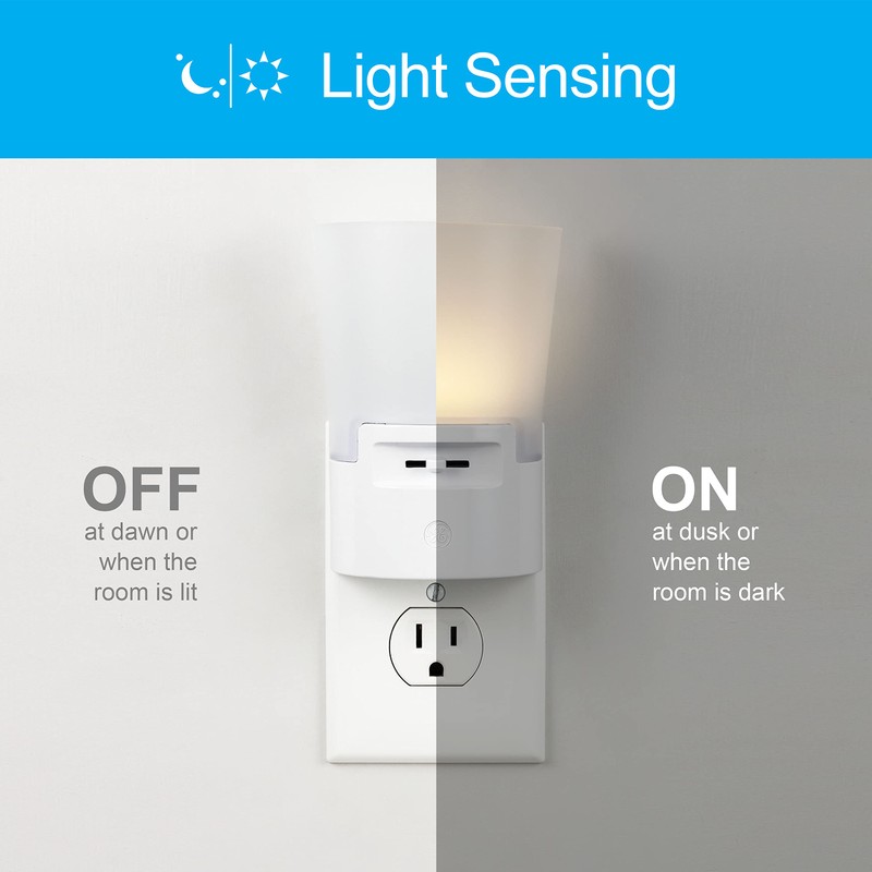 GE Ultrabrite Dimmable Sconce LED Night Light GEPlug-In, Energy Efficient,