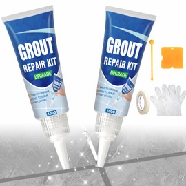 Tile Grout Repair Kit, 2 Pack Fast Drying Grout Filler for Bathroom, Kitchen, Shower, Versatile Triple Use with Grout Sealer, Replace Grout Pen for Restore and Renew Tile Joints Line (Grey)