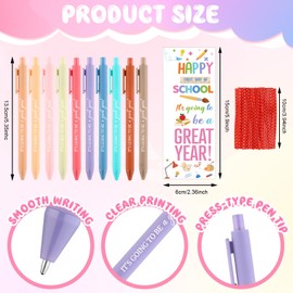 30 Sets Welcome Back To School Gifts for Students-Morandi Color Ballpoint Pens with Greeting Cards First Day of School Gift for Classmate Classroom Prizes for Pulip Kindergarten Preschool Students