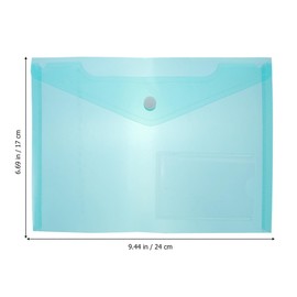 NUOBESTY 6Pcs Plastic Envelope Folders Pocket Folders Clear Document Folders A5 Envelope Pockets Transparent Waterproof File Folders with Snap Button for Paper Document File Organzie (Random Color)