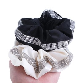 Shiny Rhinestone Hair Scrunchies Hair Ties for Women Girl, Elegant Ponytail Decor Daily Hair Elastic Decor