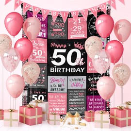 50th Birthday Gifts for Her - 50th Birthday Decorations for Women - 50 Year Old Birthday Gifts - Happy 50th Birthday Gift Ideas for 50 Year Old Woman - 1975 Birthday Decoration Throw Blanket 50"x60"