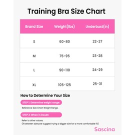 Sascina Girls Bras 8-10 Years Old Seamless Training Bras for Girls Sports Bras Stretchy Comfortable- No Pads, Chest Double Lined Black/White/Pink/Blue