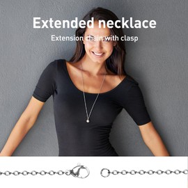 BOUMVID 4pcs Necklace Extender Silver, 2/4/6/8 Inches Chain Extenders Necklace Clasp Extender for Women Men Necklaces Bracelets Jewelry Making Bracelet (4 Sizes)