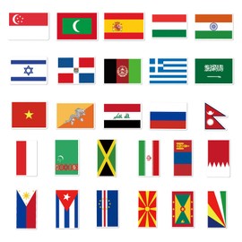 National Flag Stickers for Laptop(105 Pcs),Gift for Kids Teens Adults Girl,World Flags Waterproof Stickers for Water Bottle,Vinyl Stickers for Scrapbook,Journal,Dairy,Skateboard