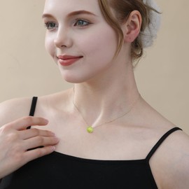 Semoya Gold Tennis Balls Necklace for Girls Women, Tennis Ball Mom Chain Necklaces Accessories Stuff Sports Pendant Jewelry Team Graduation Gifts for Players Teen Teenage Girl Kids Age Female