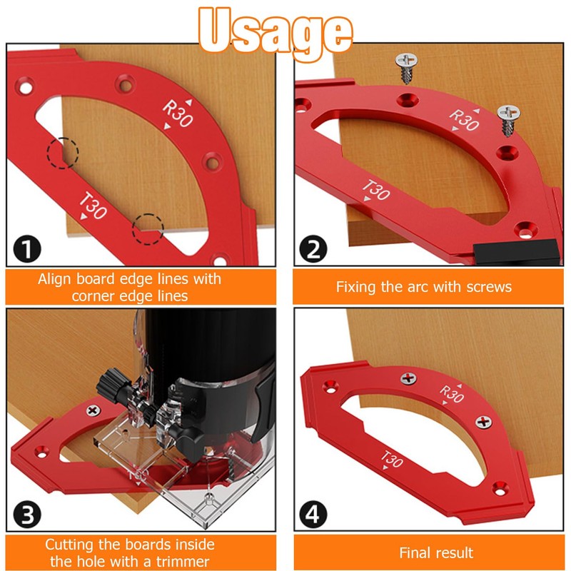 Radius Clamp Milling Cutter Template, Angle Milling Template, Router, Three