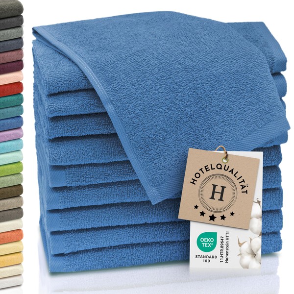 ZOLLNER Guest Towels, Set of 10, Soft and Absorbent, Washable