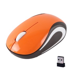 KeauFair Mini Mouse Wireless Portable Optical Mouse Silent 2.4G Ergonomic Design Wireless Mouse for Kids and Small Hands Suitable for PC (Orange)