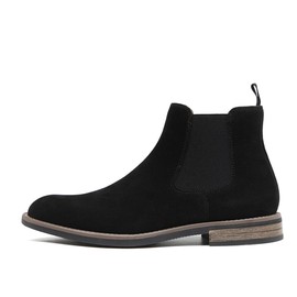 DECARSDZ Men's Chelsea Boots Casual Classic Comfy Slip-On Suede Chukka Mens Ankle Boot Black Size 8