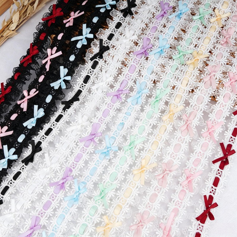 SEWVIVD 1.5 Inch Wide 3 Yards Pleated Ruffle Lace Trim