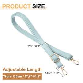 sourcing map Leather Purse Strap Replacement Crossbody, 27.6-51.2 Inch Adjustable Bag Strap Purse Straps for Women Crossbody Bags Shoulder Bag Handbag, Light Blue