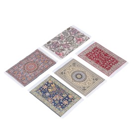 5Pcs Dollhouse Rug 1/12 Miniature Doll House Carpet Soft Miniature Floor Blanket Doll House Accessory
