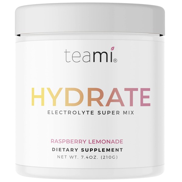 Teami Electrolytes Powder - Hydration Calcium, Magnesium, Chloride & Potassium Supplement 45 servings, Hydrate Electrolyte Powder Mix with Vitamins & Minerals - Energy Ketones Drink, Keto Electrolytes