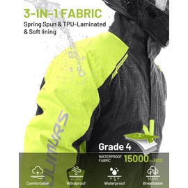 Oumurs Motorcycle Rain Suit For Men & Women Waterproof Motorcycle Rain Gear Fishing Riding Golf Working Bike Hunting Camping Rain Coat, Lightweight Nylon Reflective Rain Jacket Rain Pants