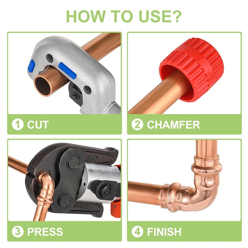 15-Pro Pack Orianse Copper Propress Fittings Plumbing Heavy Duty 1/2"
