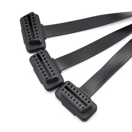 iKKEGOL OBD2 OBDII 1 to 3 Ultra Low Profile 16 Pin Male to Female Y Splitter Cord Diagnostic Extension Cable 50cm / 20"