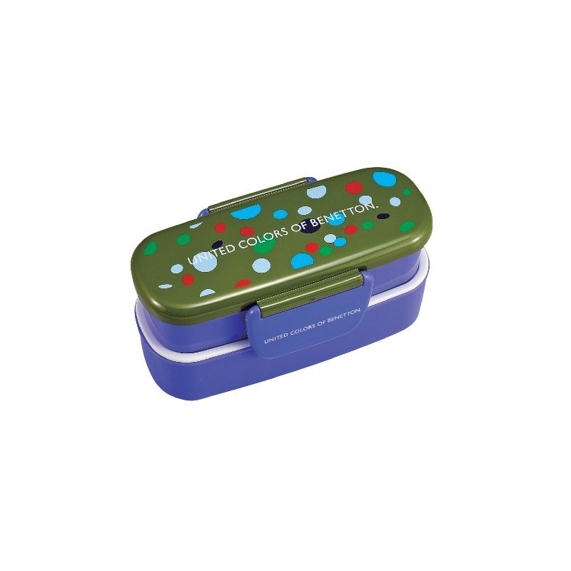 ベネトン スリム 2段 弁当箱 ドット・パープル BENETTON MA-5310