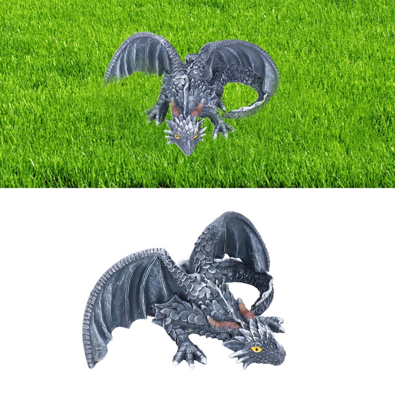 Big Squatting Dragon Sculpture Resin Gardening Ornaments for Home Outdoor
