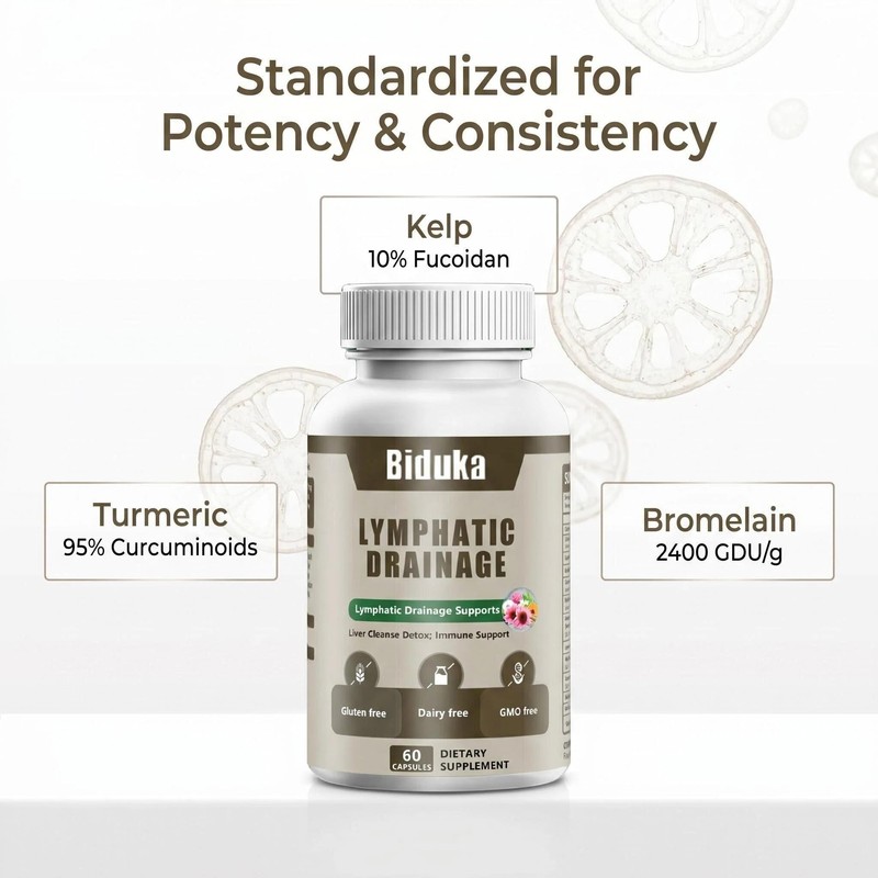 Lymphatic Drainage Capsules 11-in-1 Herbal Detox Supplement Echinacea Dandelion Burdock