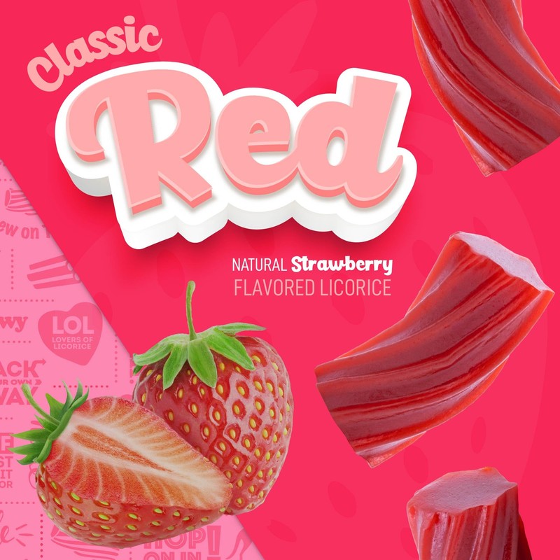 Wiley Wallaby Classic Red Strawberry Licorice Candy, Soft & Chewy,10oz,1Pk
