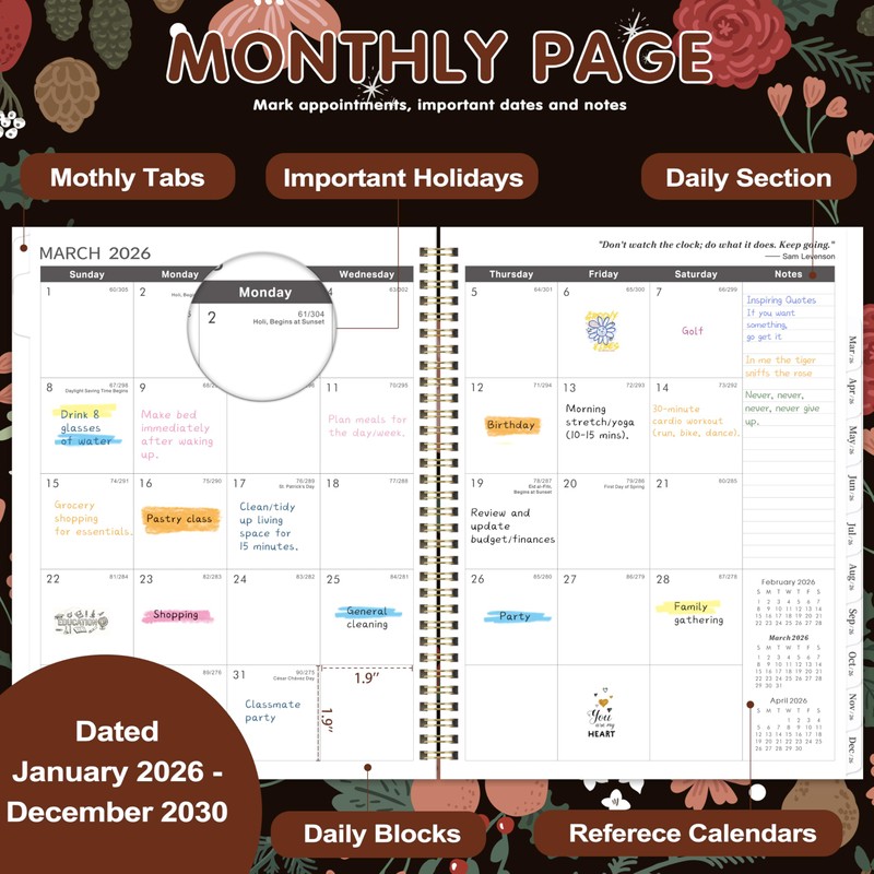 2026-2030 Monthly Planner - 5 Year Planner/Calendar, 5 Year Calendar
