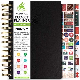 Clever Fox Budget Planner & Monthly Bill Organizer with Pockets. Expense Tracker Notebook, Budgeting Journal and Financial Planner Budget Book to Control Your Money. Medium (5.1" x 8.2") – Black