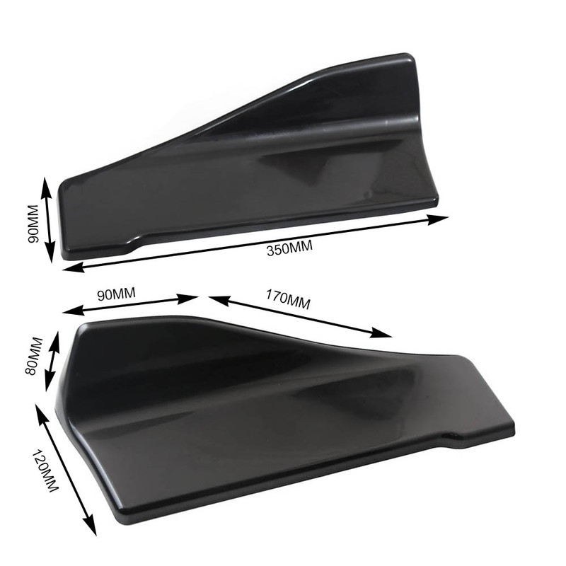 2PCS Rear Bumper Lip Splitter 35cm Scratch Resistant Bumper Lip