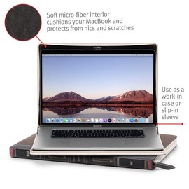 Twelve South BookBook V2 for MacBook | Vintage Leather Book case/Sleeve with Interior Pocket for 13” MacBook Pro w/Thunderbolt 3 (USB-C) and 13” MacBook Air Retina