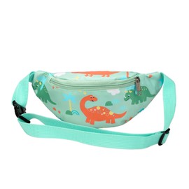 Kids Fanny Pack, Cute Dinosaur Kids Bum Bag Bumbag Waist Pack Cartoon Hipsack Belt Bag Small Belt Bum Bag Crossbody Purse Waist Pouch for Toddler Girls Boys Running Hiking Travel Sports (Green)