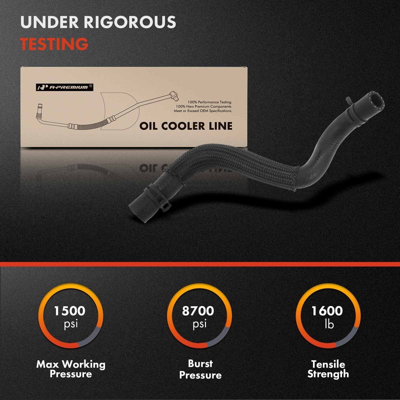 A-Premium Engine Oil Cooler Line Hose Assembly Compatible with Ford