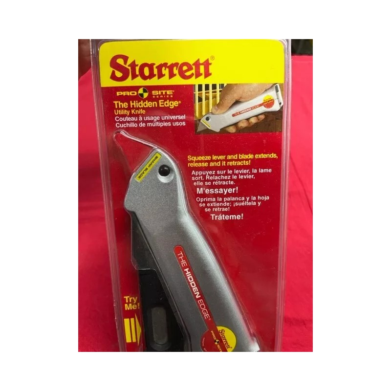Starrett S011 Hidden Edge Utility Knife, Retractable Blade IN STOCK