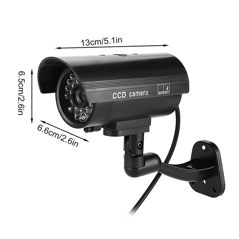 Dummy Security Camera,Flash Red LED Fake Waterproof Surveillance Monitor Camera