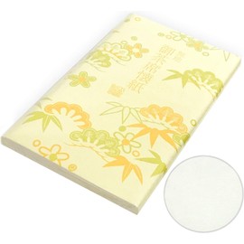 Okada-en Kaishi for Women, Plain Color (Green Tea Ceremony Kaiseki, Saiko), White Kaishi, 1 Quarter (30 Sheets)