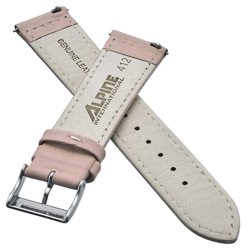 STUNNING SELECTION Alpine flat Stitched Genuine Leather Watch strap with