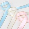 VIVIQUEN White Double Faced Satin Ribbon with Gold Edge, 1”