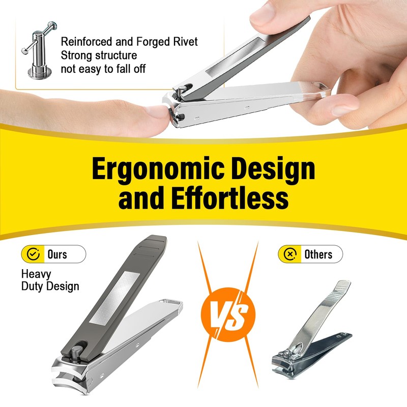 Nail Clipper Set,Premium Stainless Steel Fingernail and Toenail Clipper Cutters
