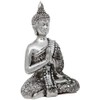 Thai Buddha with Reflective Silver Meditation Shawl with Hands Clasped